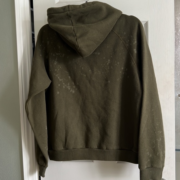 Cropped army green hoodie - Picture 4 of 5